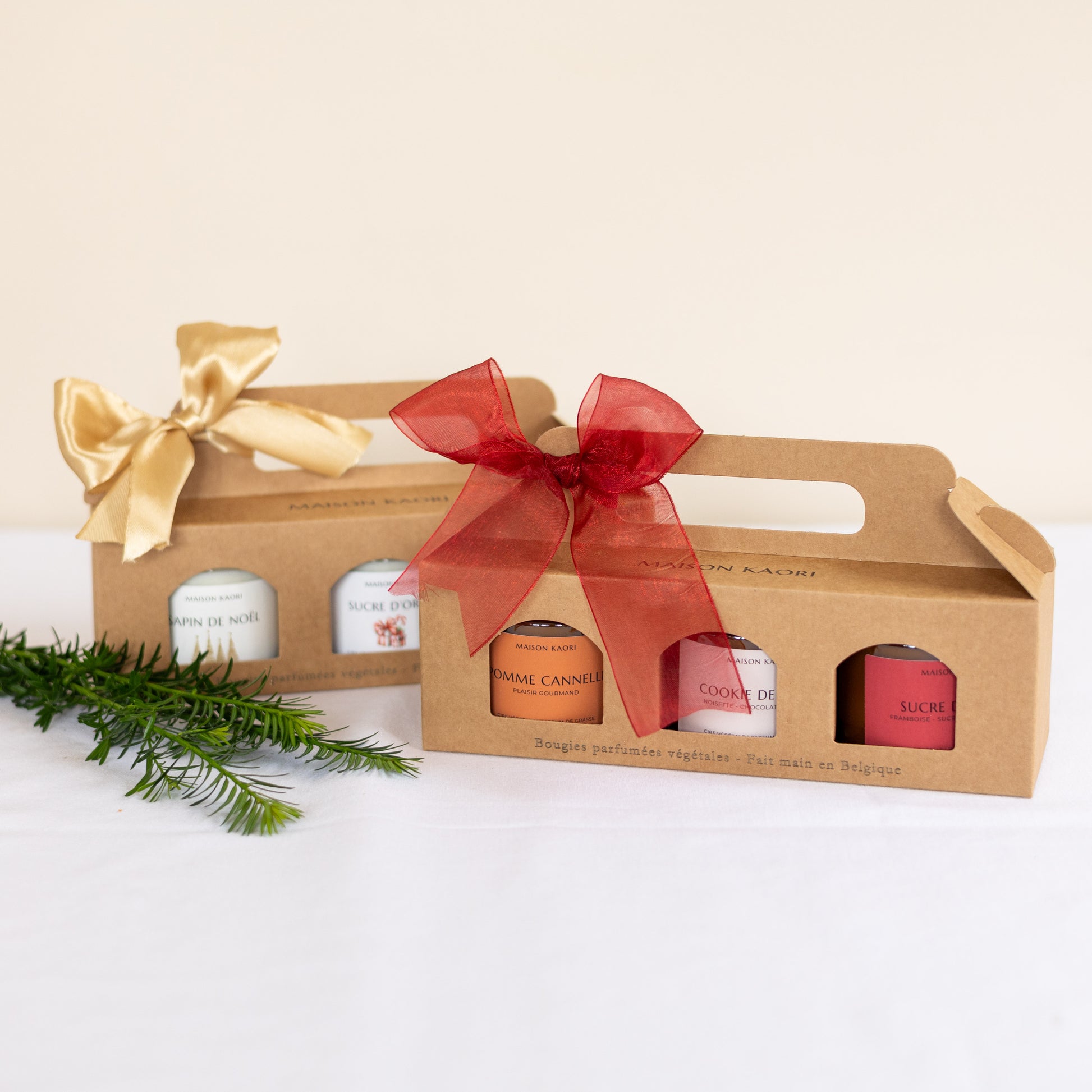 Coffret de Bougies de Noël – Parfums Édition limitées (3x120ml) - Pot transparent