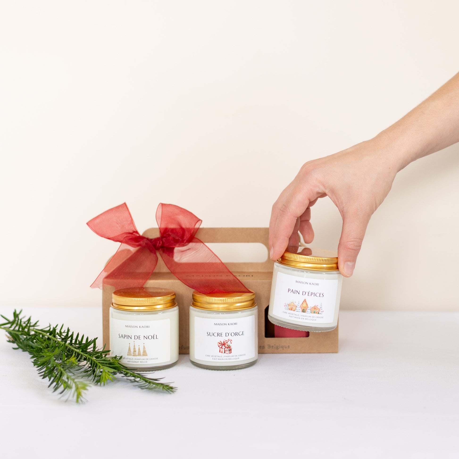 Coffret de Bougies de Noël – Parfums Édition limitées (3x120ml) - Pot transparent