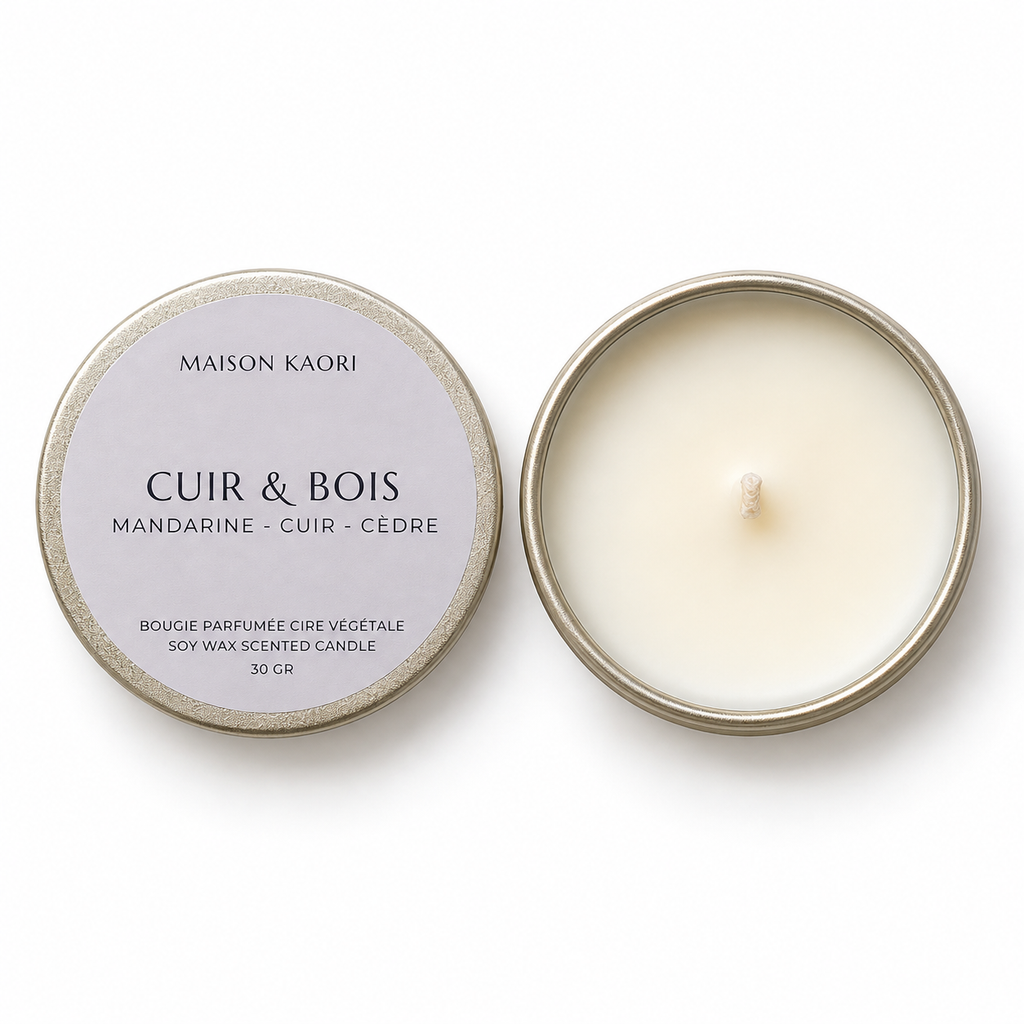 Mini bougie parfumée - Cuir & Bois - Edition automne