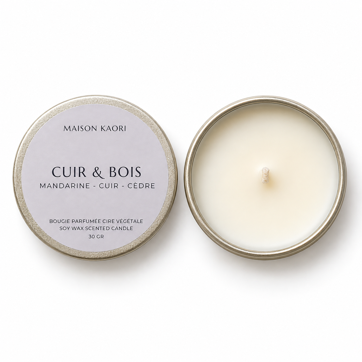 Mini bougie parfumée - Cuir & Bois - Edition automne